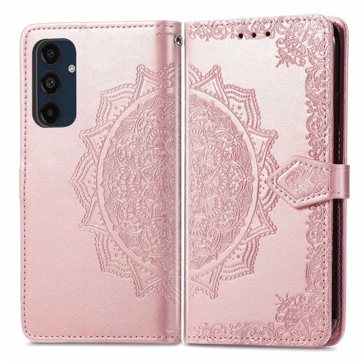 For Samsung Galaxy A16 5G Case Mandala Embossed Design Leather Wallet Phone Cover