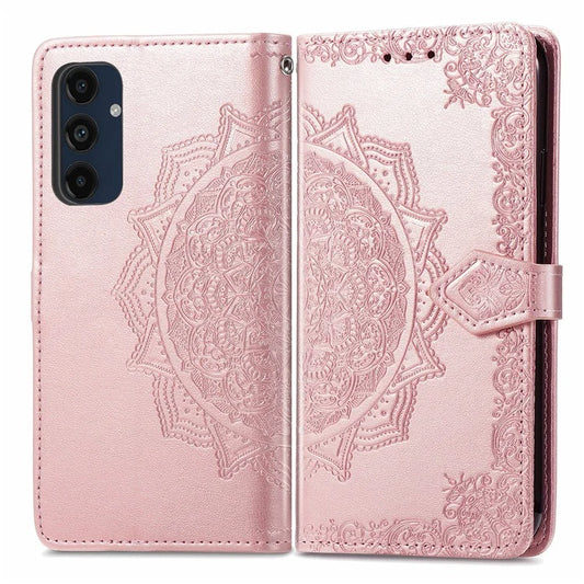 For Samsung Galaxy A16 5G Case Mandala Embossed Design Leather Wallet Phone Cover