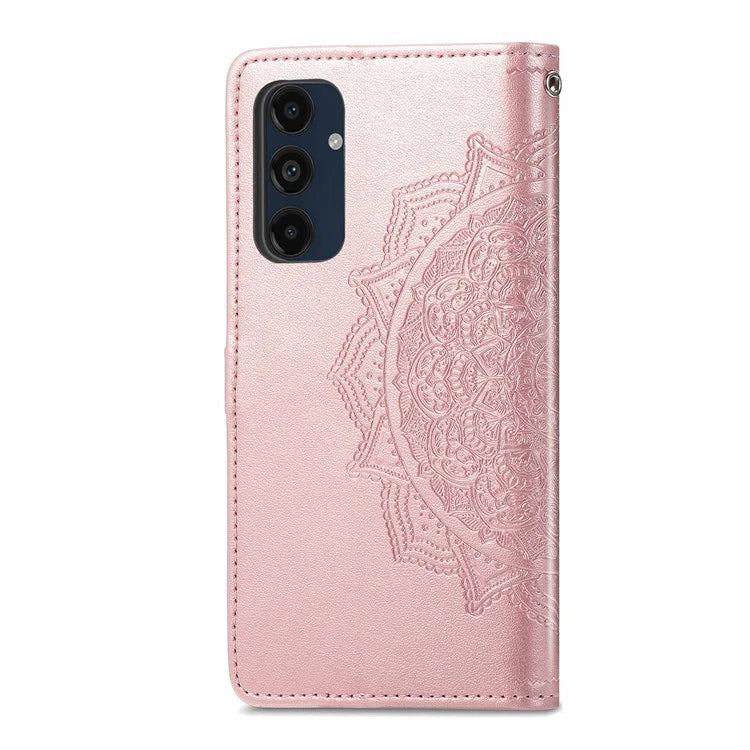For Samsung Galaxy A16 5G Case Mandala Embossed Design Leather Wallet Phone Cover