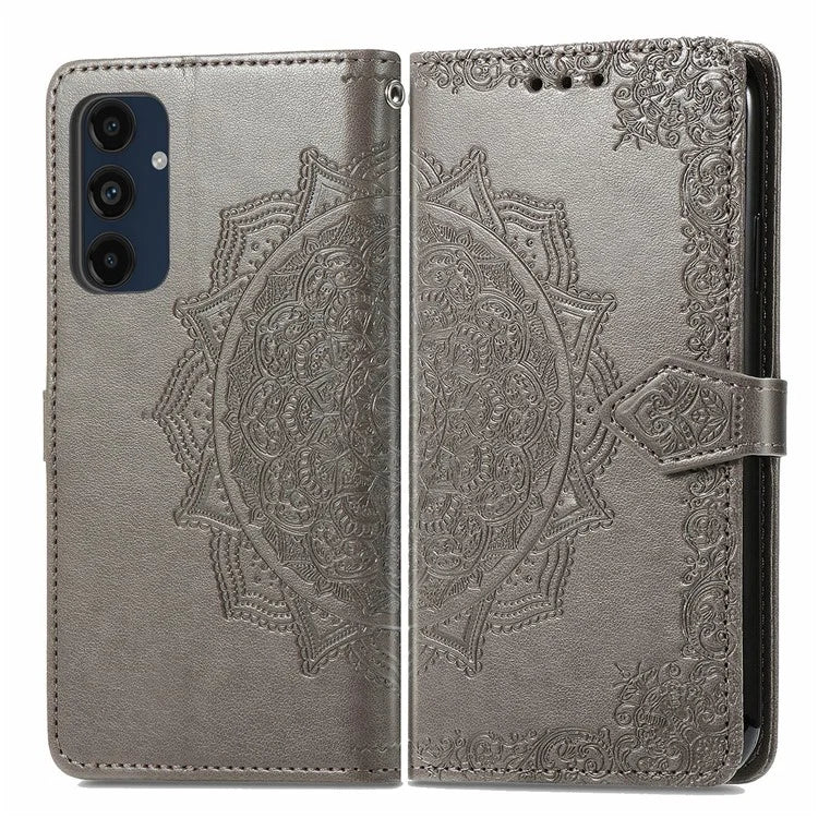 For Samsung Galaxy A16 5G Case Mandala Embossed Design Leather Wallet Phone Cover