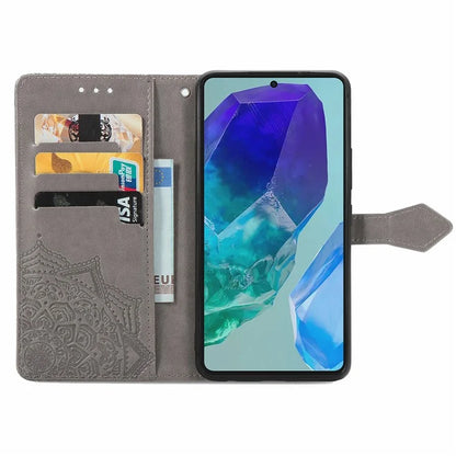 For Samsung Galaxy A16 5G Case Mandala Embossed Design Leather Wallet Phone Cover