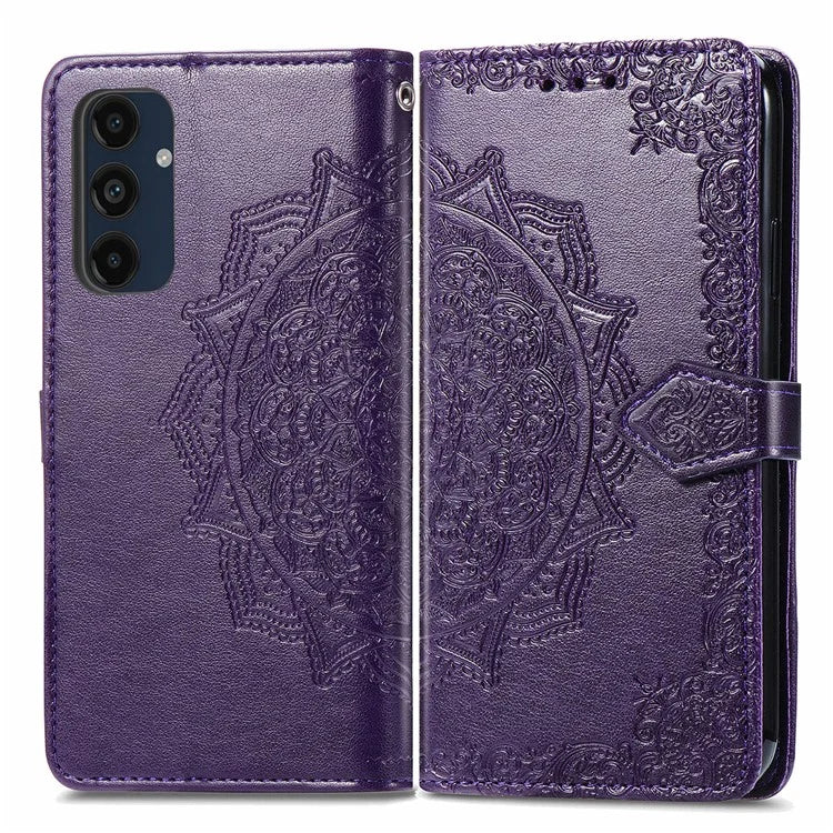 For Samsung Galaxy A16 5G Case Mandala Embossed Design Leather Wallet Phone Cover