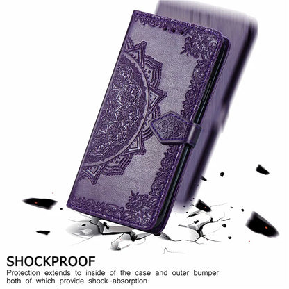 For Samsung Galaxy A16 5G Case Mandala Embossed Design Leather Wallet Phone Cover