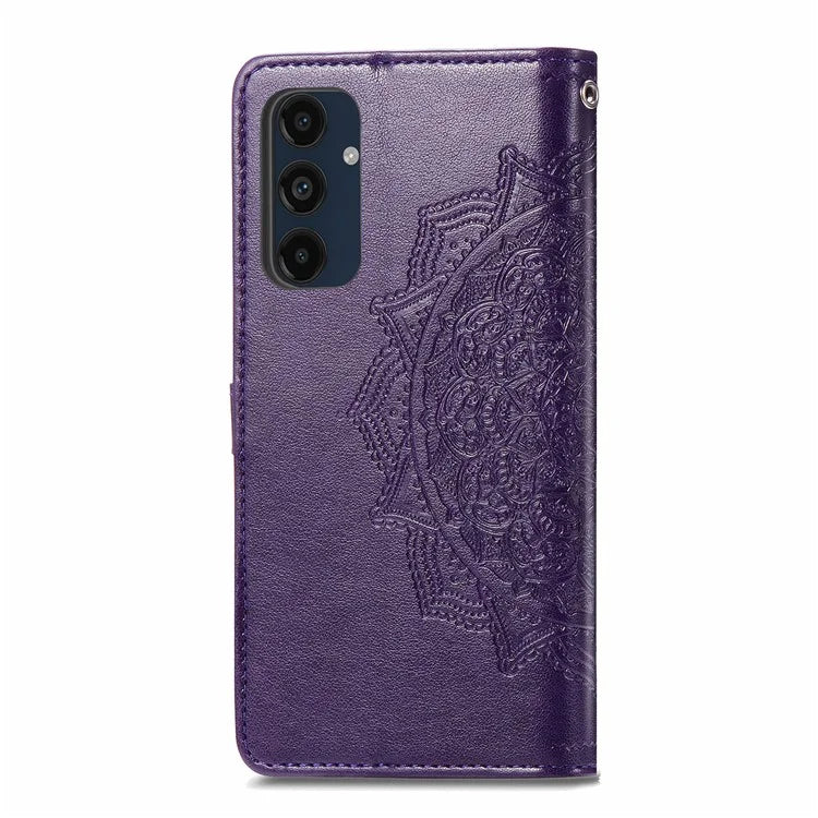 For Samsung Galaxy A16 5G Case Mandala Embossed Design Leather Wallet Phone Cover