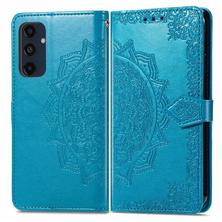 For Samsung Galaxy A16 5G Case Mandala Embossed Design Leather Wallet Phone Cover