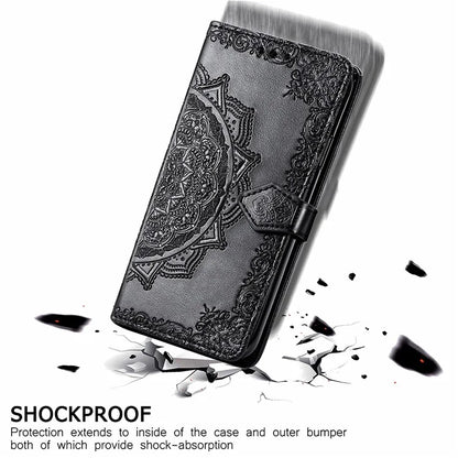 For Samsung Galaxy A16 5G Case Mandala Embossed Design Leather Wallet Phone Cover