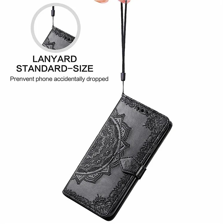 For Samsung Galaxy A16 5G Case Mandala Embossed Design Leather Wallet Phone Cover