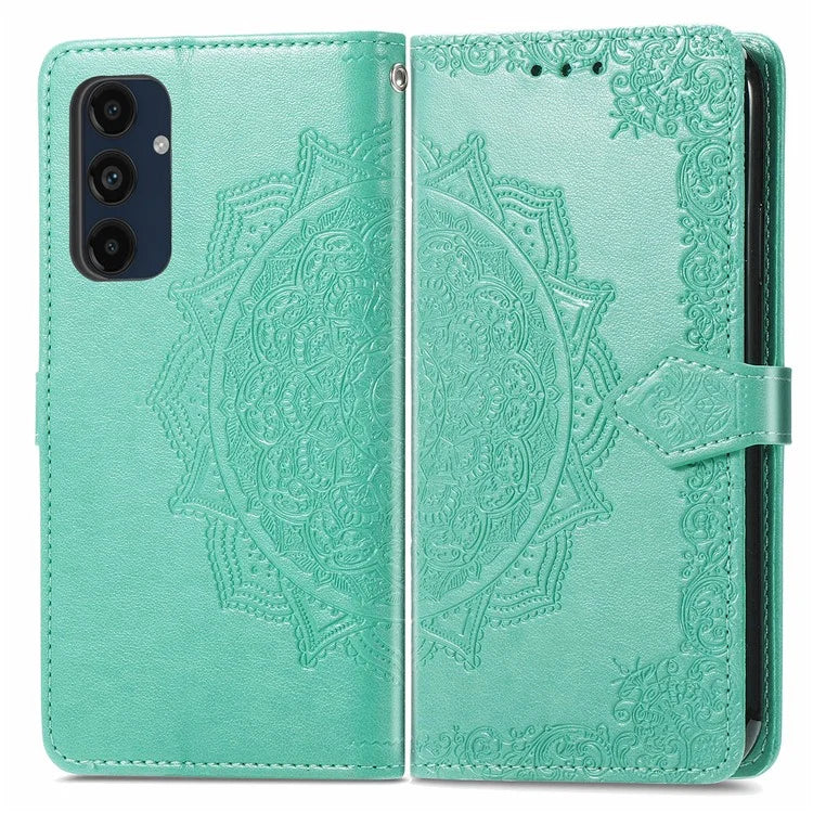 For Samsung Galaxy A16 5G Case Mandala Embossed Design Leather Wallet Phone Cover
