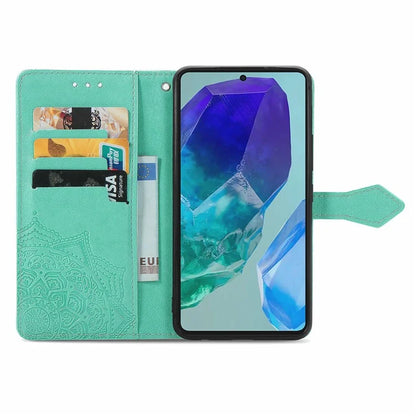 For Samsung Galaxy A16 5G Case Mandala Embossed Design Leather Wallet Phone Cover