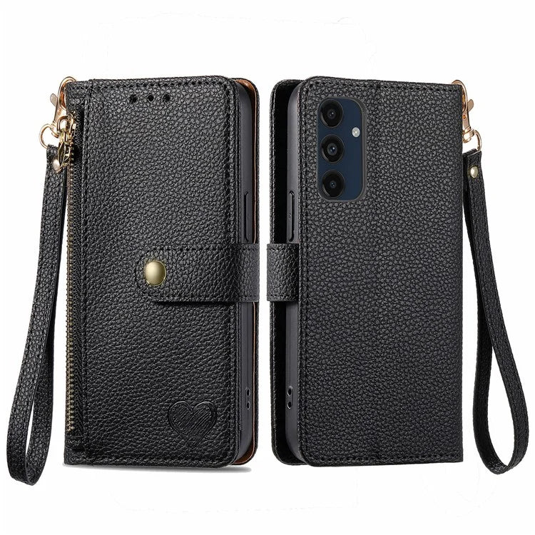 For Samsung Galaxy A16 5G Case RFID Blocking Zipper Pocket Leather Wallet Phone Cover