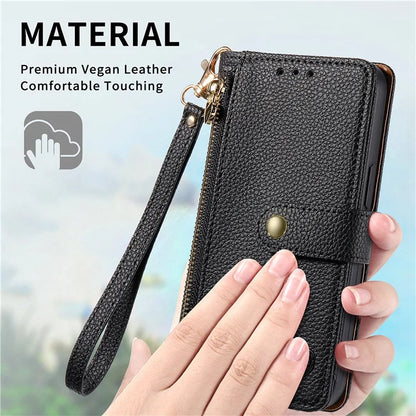 For Samsung Galaxy A16 5G Case RFID Blocking Zipper Pocket Leather Wallet Phone Cover