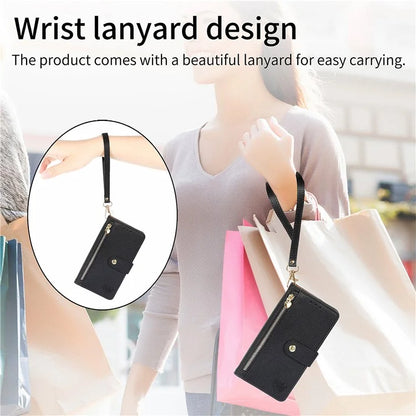 For Samsung Galaxy A16 5G Case RFID Blocking Zipper Pocket Leather Wallet Phone Cover