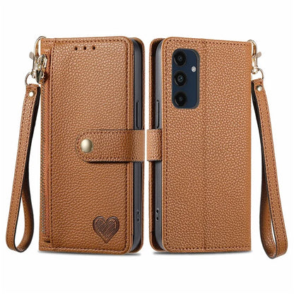 For Samsung Galaxy A16 5G Case RFID Blocking Zipper Pocket Leather Wallet Phone Cover