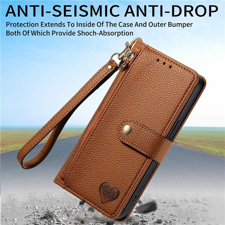 For Samsung Galaxy A16 5G Case RFID Blocking Zipper Pocket Leather Wallet Phone Cover