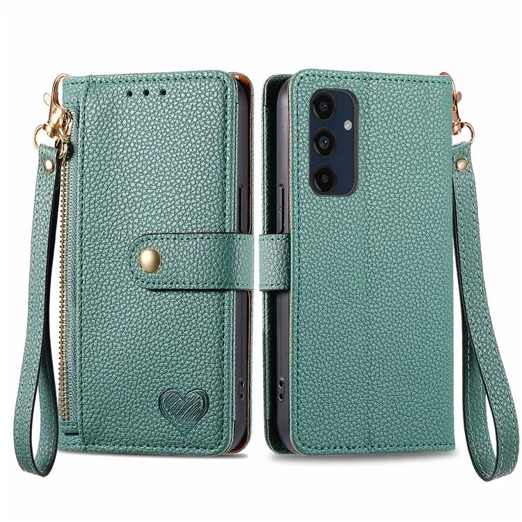 For Samsung Galaxy A16 5G Case RFID Blocking Zipper Pocket Leather Wallet Phone Cover