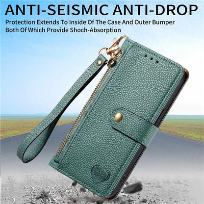 For Samsung Galaxy A16 5G Case RFID Blocking Zipper Pocket Leather Wallet Phone Cover