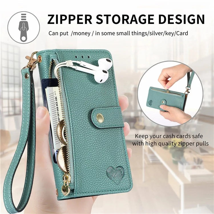 For Samsung Galaxy A16 5G Case RFID Blocking Zipper Pocket Leather Wallet Phone Cover