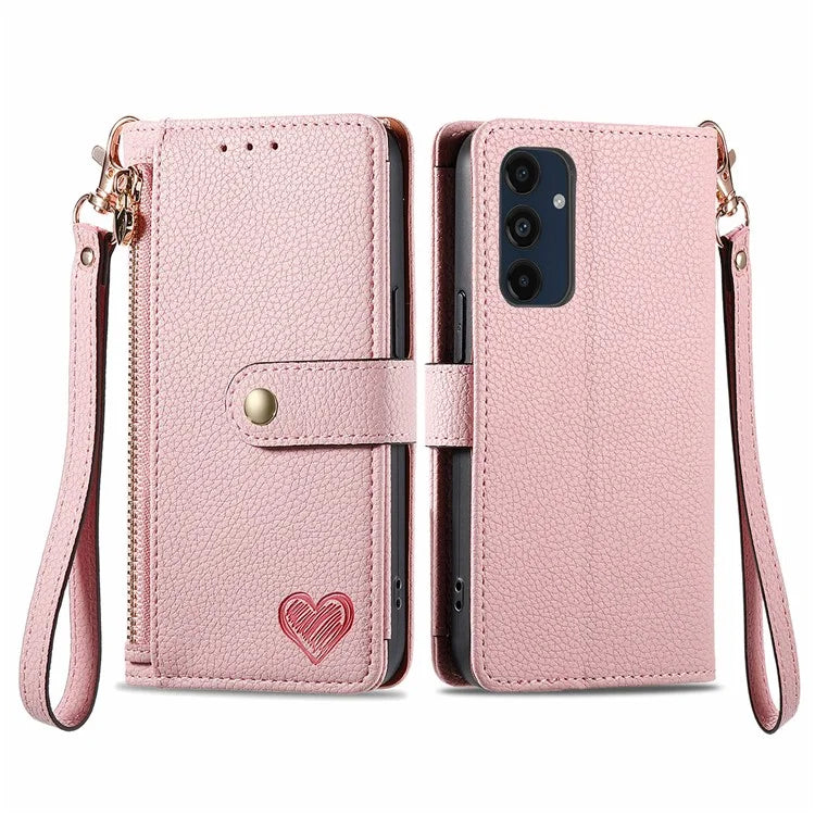 For Samsung Galaxy A16 5G Case RFID Blocking Zipper Pocket Leather Wallet Phone Cover