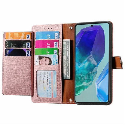For Samsung Galaxy A16 5G Case RFID Blocking Zipper Pocket Leather Wallet Phone Cover