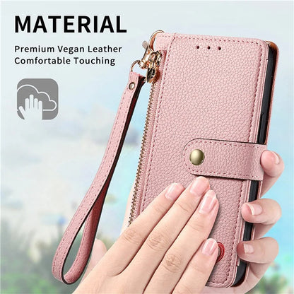 For Samsung Galaxy A16 5G Case RFID Blocking Zipper Pocket Leather Wallet Phone Cover