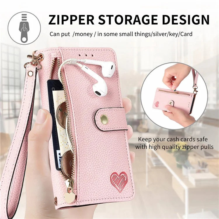 For Samsung Galaxy A16 5G Case RFID Blocking Zipper Pocket Leather Wallet Phone Cover