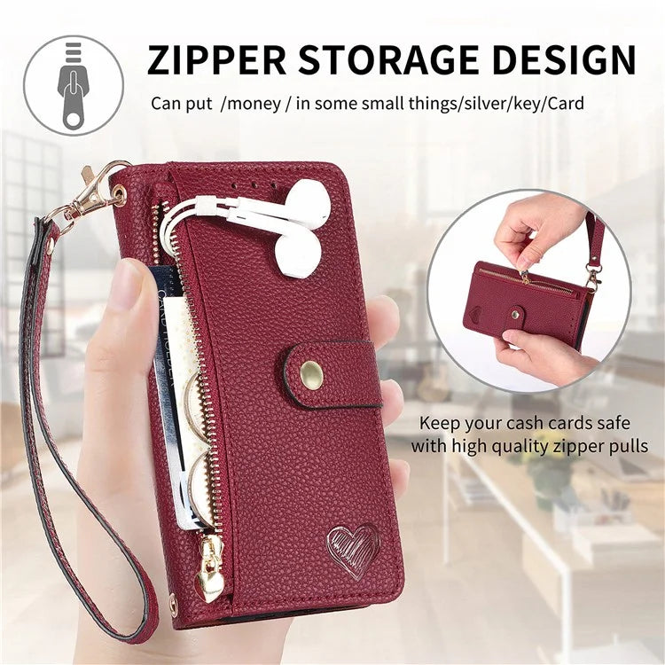 For Samsung Galaxy A16 5G Case RFID Blocking Zipper Pocket Leather Wallet Phone Cover