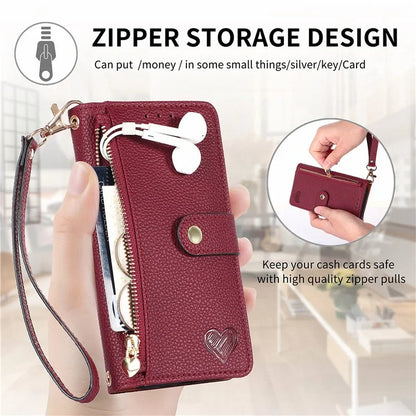 For Samsung Galaxy A16 5G Case RFID Blocking Zipper Pocket Leather Wallet Phone Cover