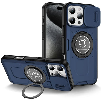 For iPhone 16 Pro Case Camshield Kickstand TPU+PC Phone Cover Support Magnetic Car Mount