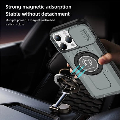 For iPhone 16 Pro Max Case Camshield Kickstand TPU+PC Phone Cover Support Magnetic Car Mount