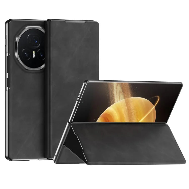 For Honor Magic V3 5G Case Stand PU Leather Phone Cover -Black