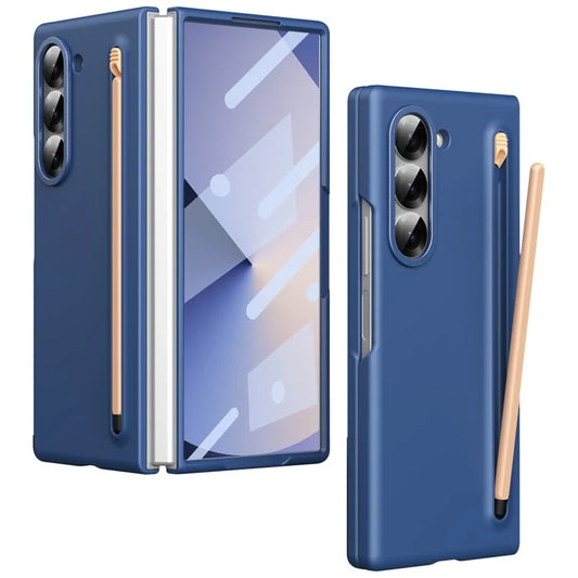 For Samsung Galaxy Z Fold5 5G Case Hard PC Phone Cover with Tempered Glass Film and Stylus