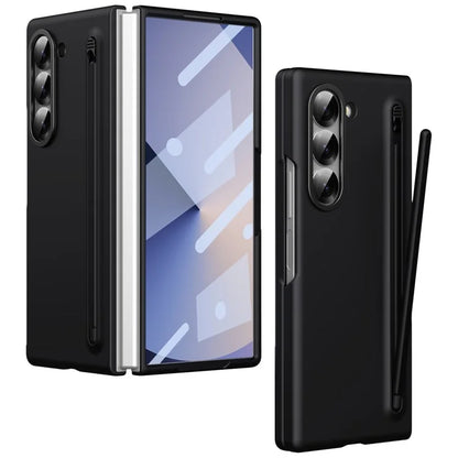 For Samsung Galaxy Z Fold5 5G Case Hard PC Phone Cover with Tempered Glass Film and Stylus