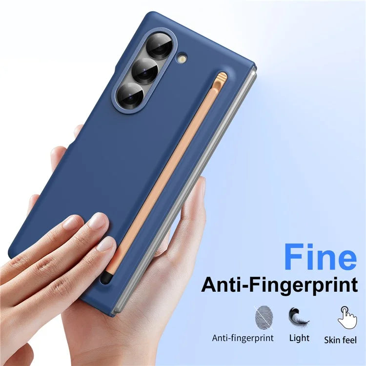 For Samsung Galaxy Z Fold6 5G Case Hard PC Phone Cover with Tempered Glass Film and Stylus