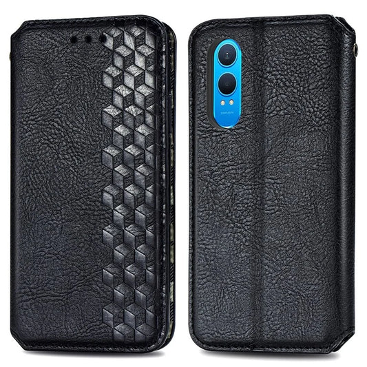 For OnePlus Nord CE4 Lite 5G Case Rhombus Imprint PU Leather Wallet Phone Cover