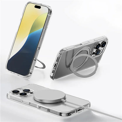 ROCK For iPhone 16 Pro Max Kickstand Case Compatible with MagSafe TPU+PC Back Cover