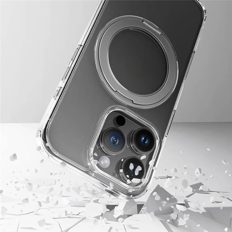ROCK For iPhone 16 Pro Max Kickstand Case Compatible with MagSafe TPU+PC Back Cover