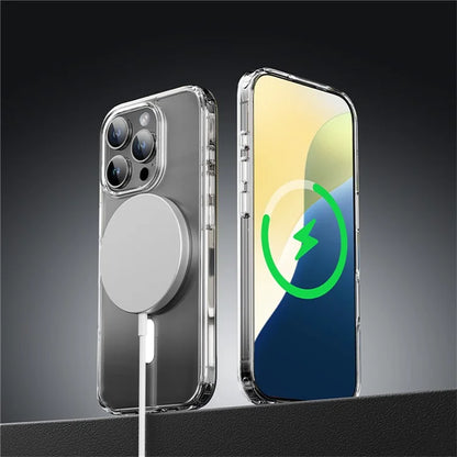 ROCK For iPhone 16 Pro Clear Phone Case Compatible with MagSafe TPU+PC Back Cover