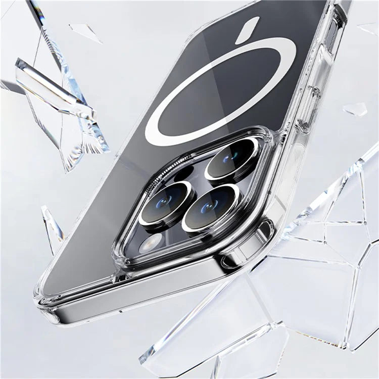 ROCK For iPhone 16 Pro Clear Phone Case Compatible with MagSafe TPU+PC Back Cover