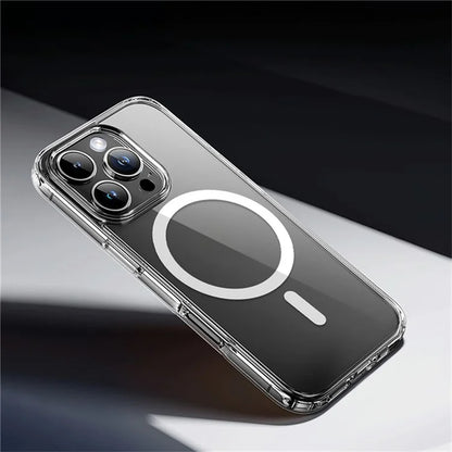 ROCK For iPhone 16 Pro Max Clear Phone Case Compatible with MagSafe TPU+PC Back Cover