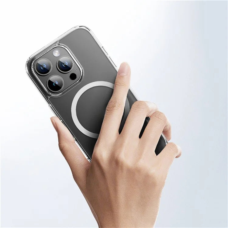 ROCK For iPhone 16 Pro Max Clear Phone Case Compatible with MagSafe TPU+PC Back Cover