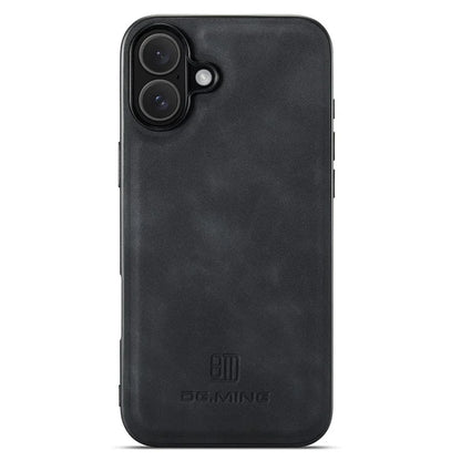 DG.MING For iPhone 16 Case PU Leather+PC+TPU Hybrid Phone Cover