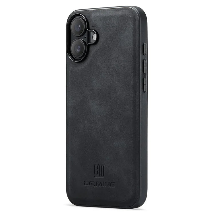 DG.MING For iPhone 16 Case PU Leather+PC+TPU Hybrid Phone Cover