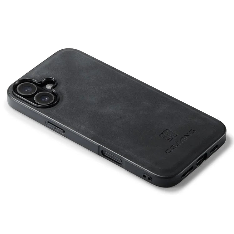 DG.MING For iPhone 16 Case PU Leather+PC+TPU Hybrid Phone Cover