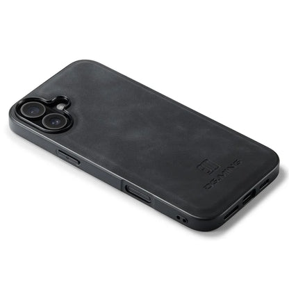DG.MING For iPhone 16 Case PU Leather+PC+TPU Hybrid Phone Cover
