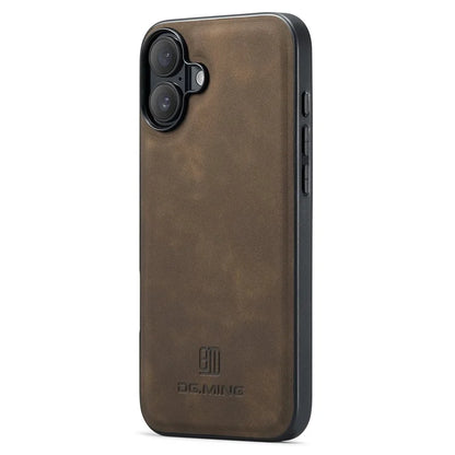 DG.MING For iPhone 16 Case PU Leather+PC+TPU Hybrid Phone Cover