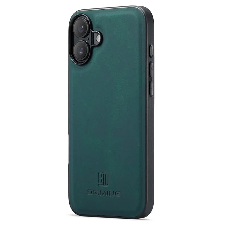 DG.MING For iPhone 16 Case PU Leather+PC+TPU Hybrid Phone Cover