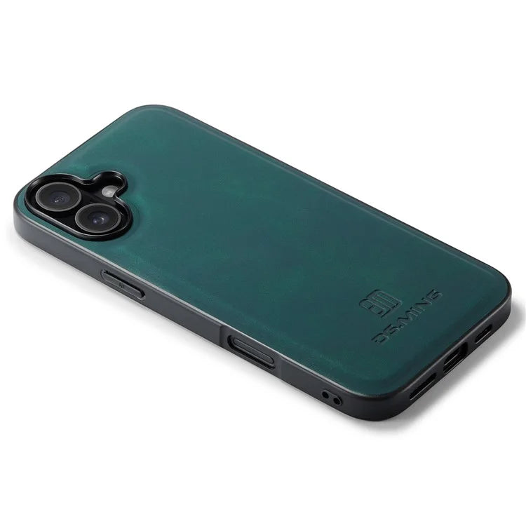 DG.MING For iPhone 16 Case PU Leather+PC+TPU Hybrid Phone Cover