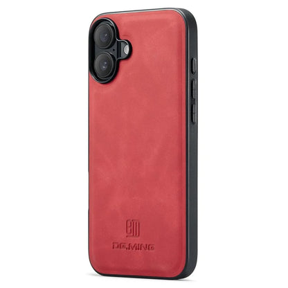 DG.MING For iPhone 16 Case PU Leather+PC+TPU Hybrid Phone Cover