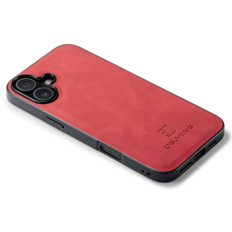 DG.MING For iPhone 16 Case PU Leather+PC+TPU Hybrid Phone Cover