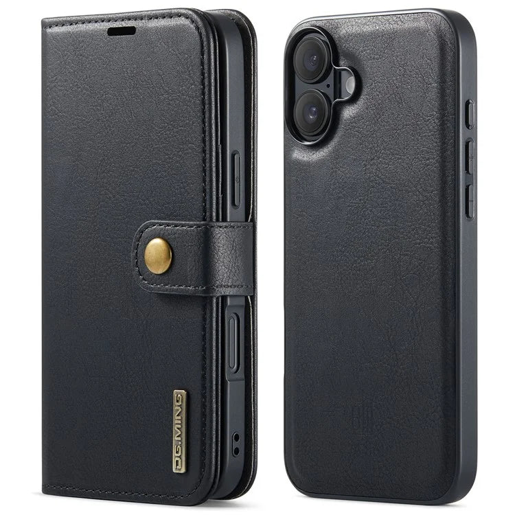DG.MING for iPhone 16 Plus Case Detachable Split Leather Phone Cover